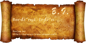 Berényi Irén névjegykártya